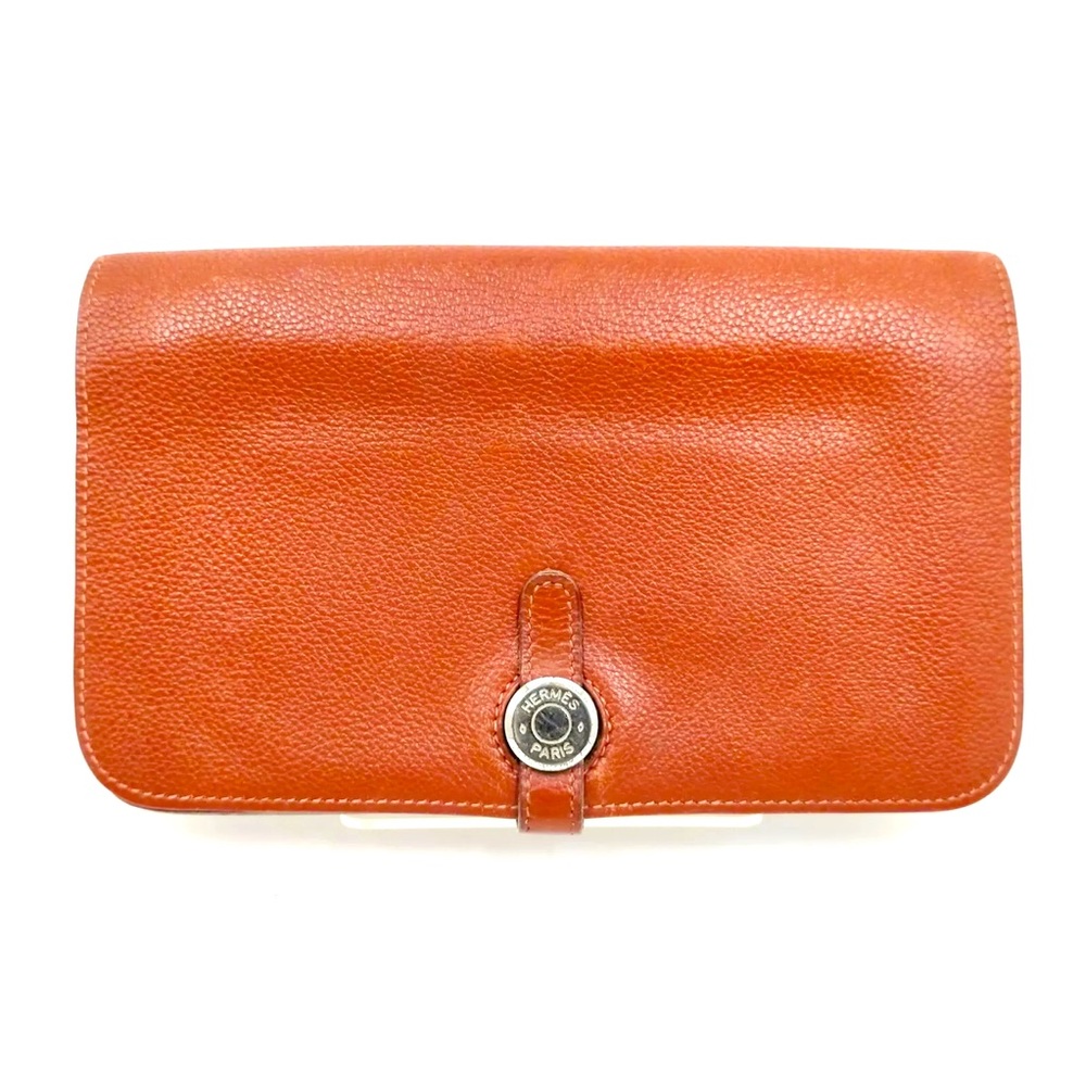 Hermes Long Wallet  Brown Leather 442793 in excellent condition